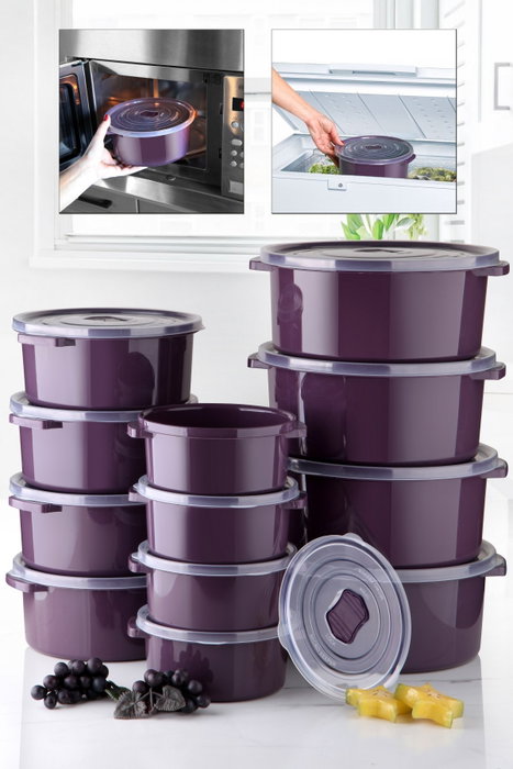 Hermia Set de 12 Cajas de Almacenaje Morado